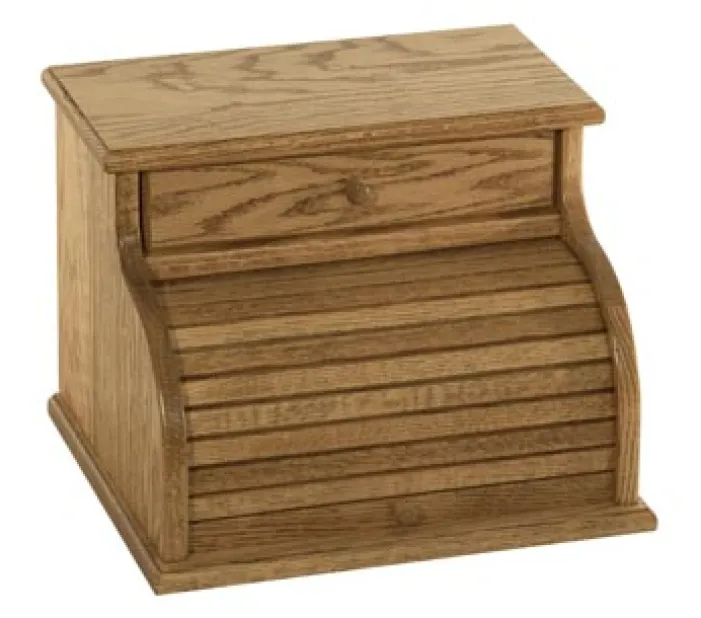 Oak Roll Top Bread Box, Dwr | Amish Furniture Factory